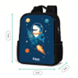 Dier - Ruimte - Planeet - Raket Rugzak - Zwart middel -productfoto_formaten