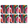 Vormen - Bochten - Kleurrijk - Abstract onderzetter kurk middel -3d