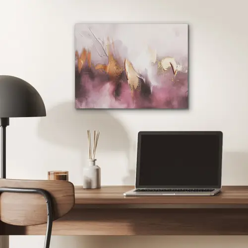Watercolor - Goud - Roze - Abstract - Kunst PET vilt klein -sfeer5