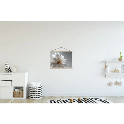 Bloem - Wit - Neutraal textielposter latten blank klein -kinderkamer