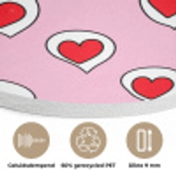 Hartjes - Patroon - Rood Akoestische PET Vilt - Rond klein 838 -closeup_NL