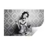 Chic - Vrouw - Zwart - Wit Muursticker klein -3d