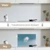 Paardenbloempluisje - Blauw - Lucht keuken achterwand spatscherm klein -voor_na_NL
