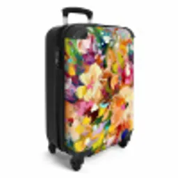 Schilderij - Olieverf - Bloemen - Regenboog NBS - Handbagage koffer - Unisex middel -productfoto_3d