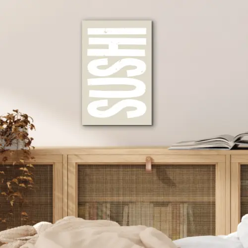 Sushi - Eten - Decoratie - Vintage aluminium wit klein -sfeer3