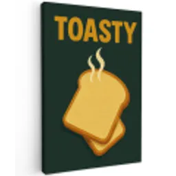 Brood - Tosti - Groen - Minimalistisch Tuinposter op houten frame 2 cm dik middel -3d
