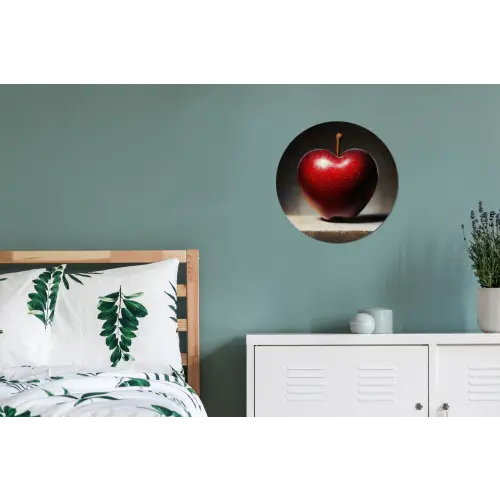 Apple - Hart - Rood Wandcirkel aluminium klein -slaapkamer
