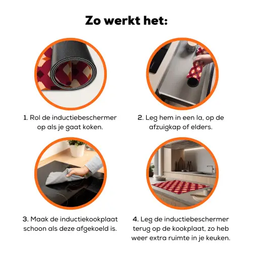 Retro - Patroon - Kleurrijk Inductie beschermer vinyl 3mm klein 276 -zzzzzzz-td-werking