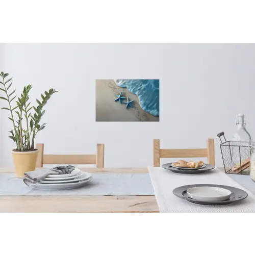 Zeesterren - Zand - Zee - Blauw Muursticker klein -eettafel