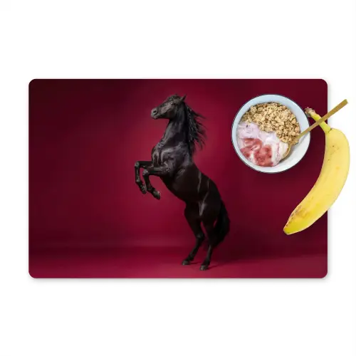 Hengst - Steigert - Rood Placemat vinyl groot -zzzproduct_Kitchenyeah-website