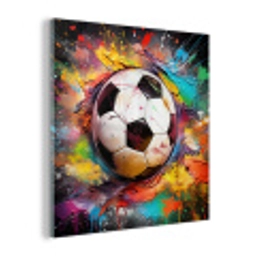 Voetbal - Verf - Kleuren - Zwart - Wit plexiglas 5mm klein -z3d