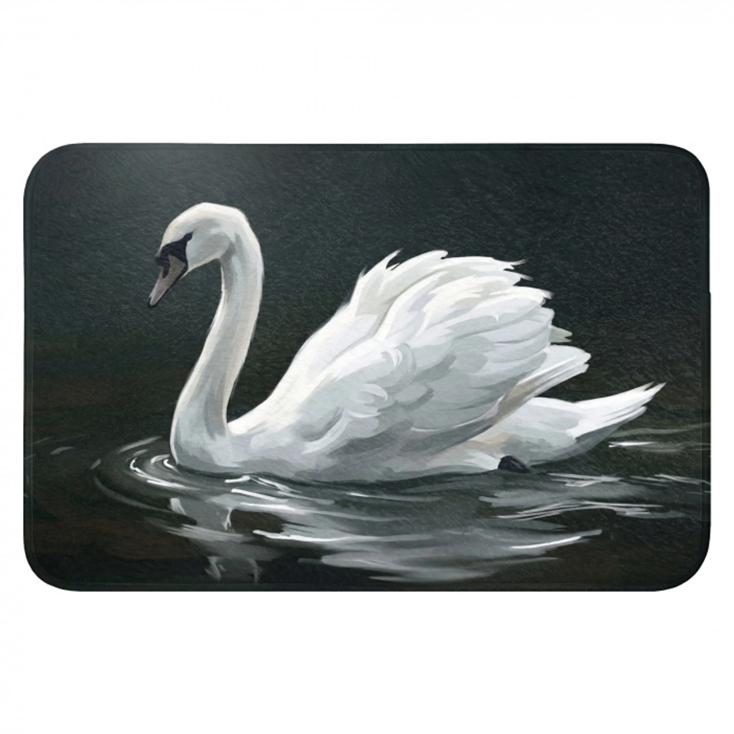Zwaan - Water - Natuur - Realistisch - Wit Badmat klein -3d
