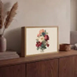 Boeket - Warme tinten - Elegant Light Box met batterij (Wandlamp) middel -sfeer2