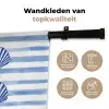 Vier schelpen - Blauw - Wit - Strepen Wandkleed katoen klein -sfeer2