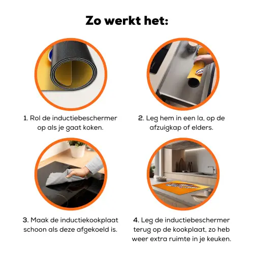 Kreeft - Delftsblauw - Schild - Stoer - Oranje Inductie beschermer vinyl 3mm klein -zzzzzzz-td-werking