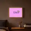 Diva - Lip - Panterprint - Roze Light Box met batterij (Wandlamp) middel -sfeer4