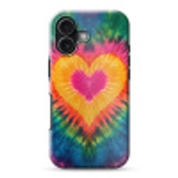 Hart - Tie Dye - Kleurrijk Toughcase MagSafe Apple iPhone 17 klein -3d