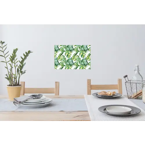Bohemian - Bladeren - Bloemen - Tropisch Muursticker klein -eettafel