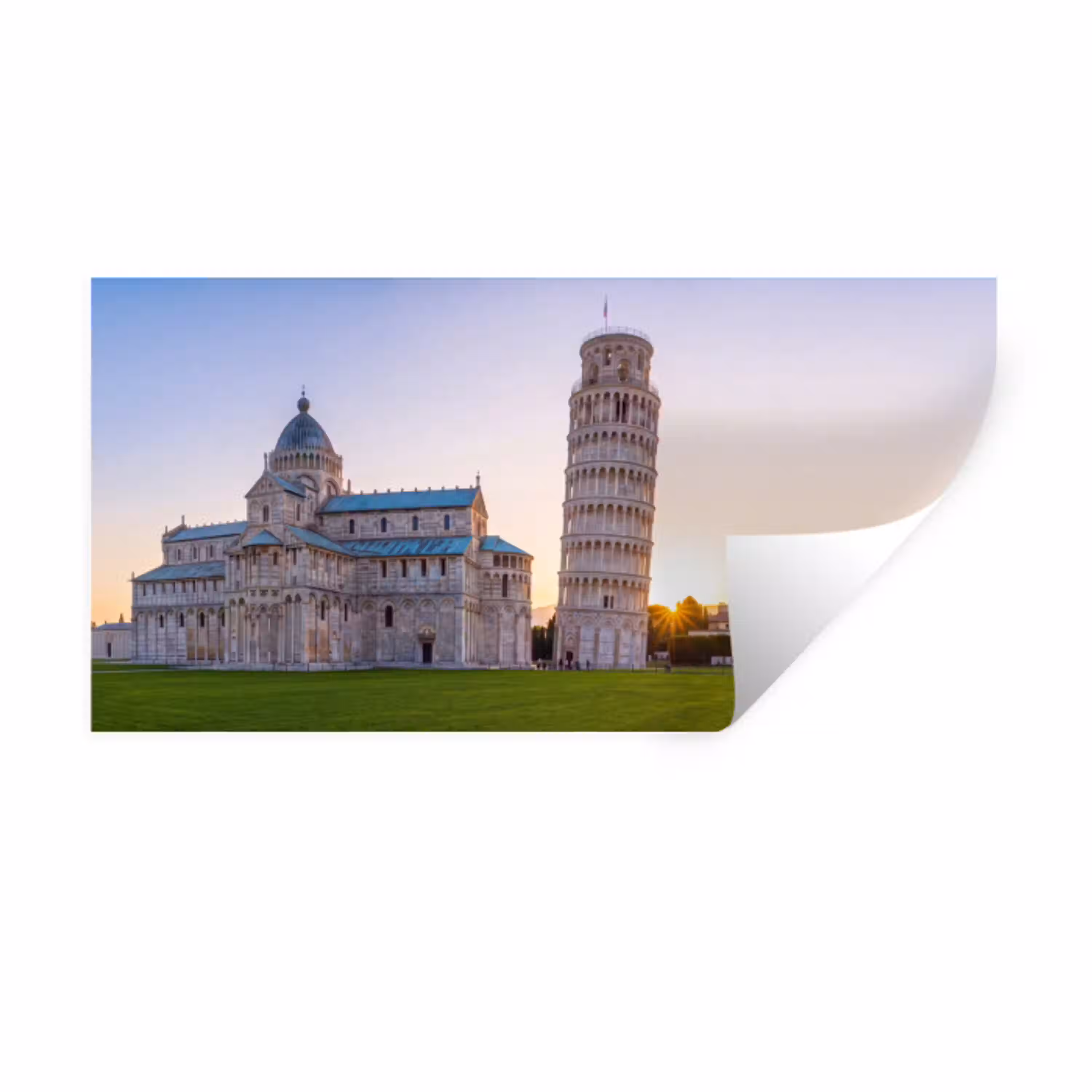 Architectuur - Toren - Pisa - Italië - Zonsondergang Muursticker klein -3d