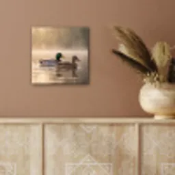 Eenden - Water - Mist - Natuur aluminium wit klein -sfeer4