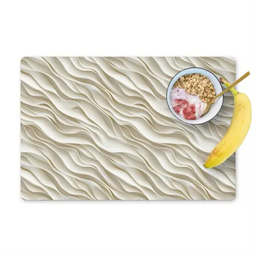 Golven - Wit - Minimalistisch Placemat vinyl groot 368 -zzzproduct_Kitchenyeah-website
