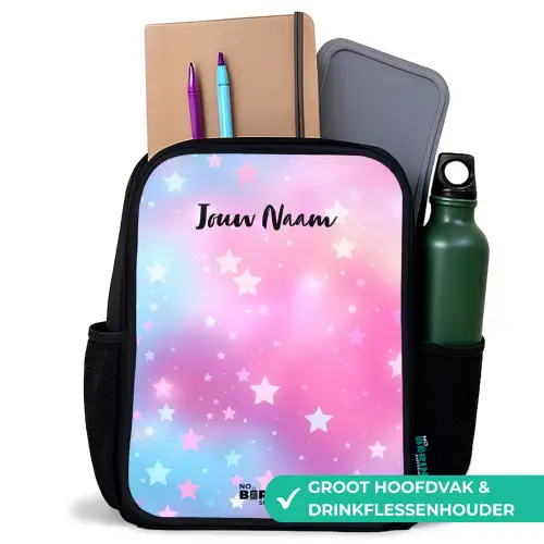 Sterren - Roze - Blauw Rugzak - Zwart middel -inhoud_NL