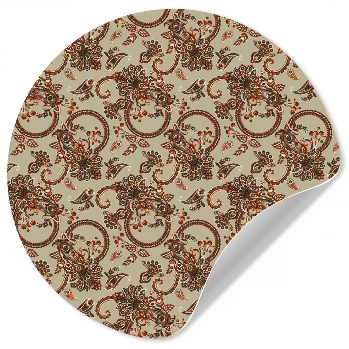Warm - Bloemen - Groen - Rood Wandcirkel behangsticker klein 186 -3d