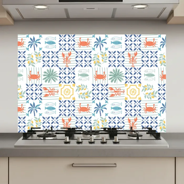 Zee - Sfeer - Mozaïek - Multi keuken achterwand spatscherm klein 900 -3d_website