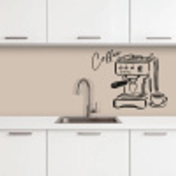 Espressomachine - Beige - Zwart keuken achterwand 2 middel -3d