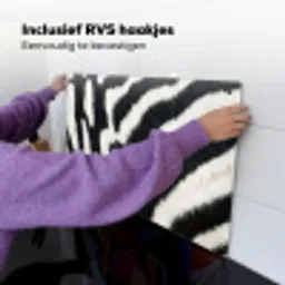 Zebra - Vacht - Klassiek - Zwart - Wit Inductie beschemer met haakjes klein -ky-ophangen-nl