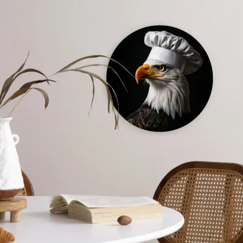 Arend -Amerika - Koksmuts - Vogel - Stoer Wandcirkel plexiglas klein -sfeer4