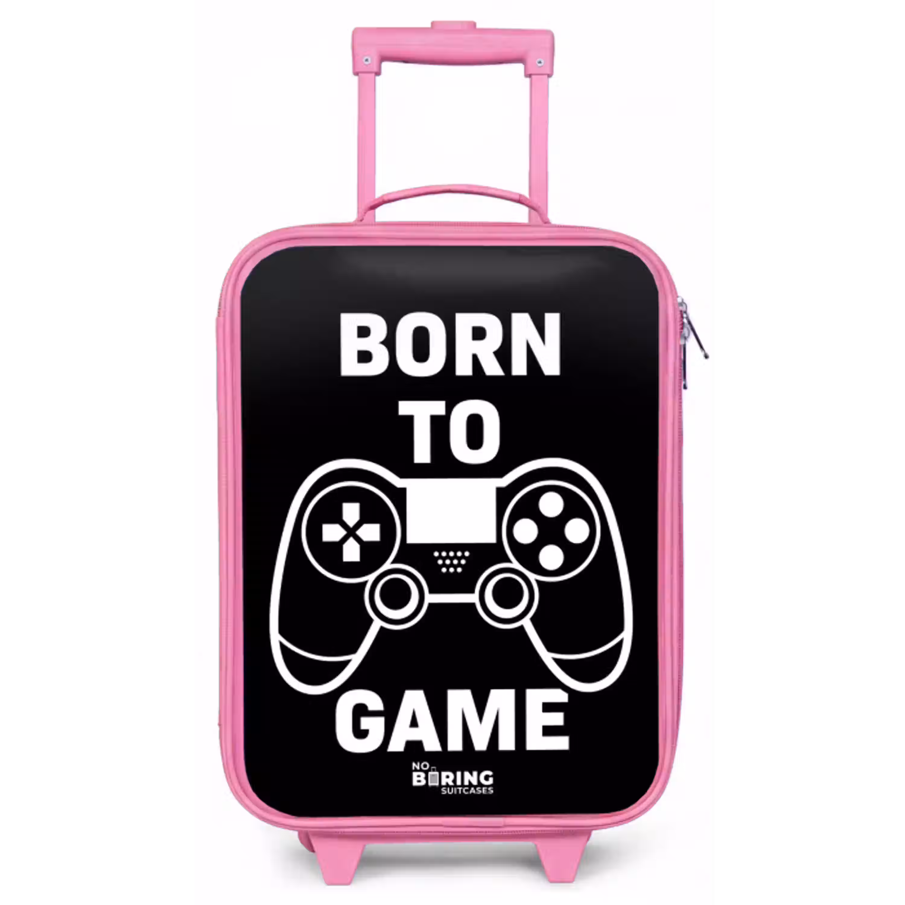 Qoute met controller in zwart wit Kinderkoffer - Roze klein -zz3dotto