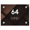 Bruine vlakken - Modern Naambord Rechthoek middel -3d