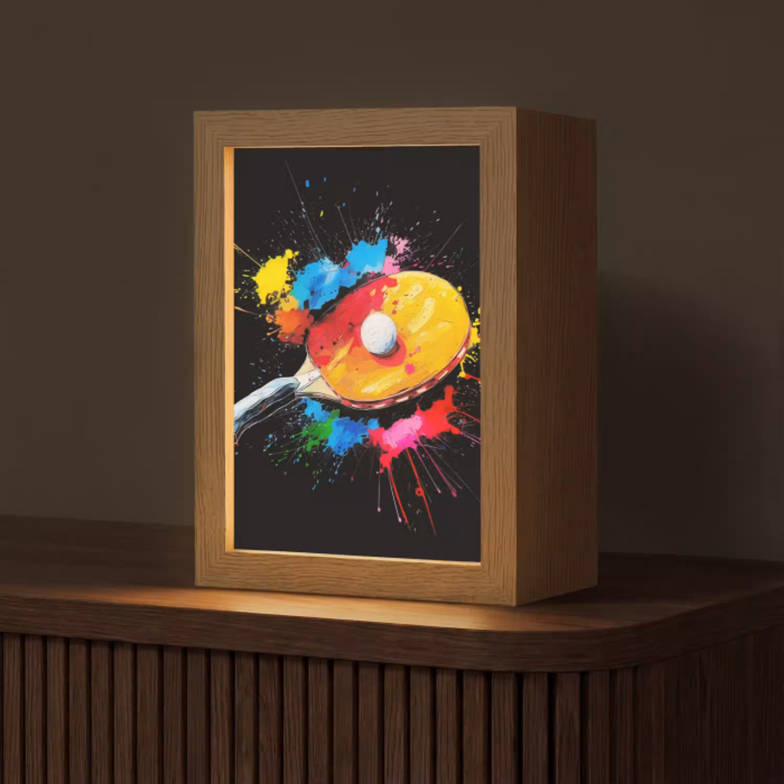 Graffiti - Sport - Tafeltennis - Verf Light Box met kabel (Tafellamp) klein -z3d_website