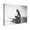 Silhouet - Vrouw - Surfplank - Water canvas 2cm klein -z3d