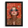 Vrouw - Kleurrijk - Dierenprint - Bloemen fotolijst zwart zonder passe partout klein -3d
