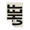 Vintage - Chef - Japandi - Zwart Muursticker klein -3d