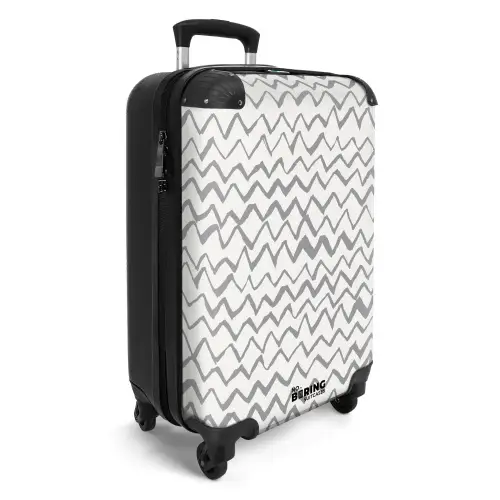 Zigzag penseelstreken in grijs NBS - Handbagage koffer - Volwassenen Unisex middel -productfoto_3d