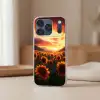 Zonnebloemen - Zonsondergang - Landschap Telefoonhoesje iPhone 17 Pro klein -sfeer2