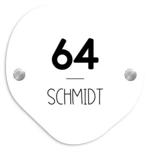 Wit vlak - Modern Naambord Organisch middel -3d
