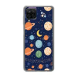 Ruimte - Planeten - Kleurrijk Telefoonhoesje Samsung Galaxy A12 klein -3d