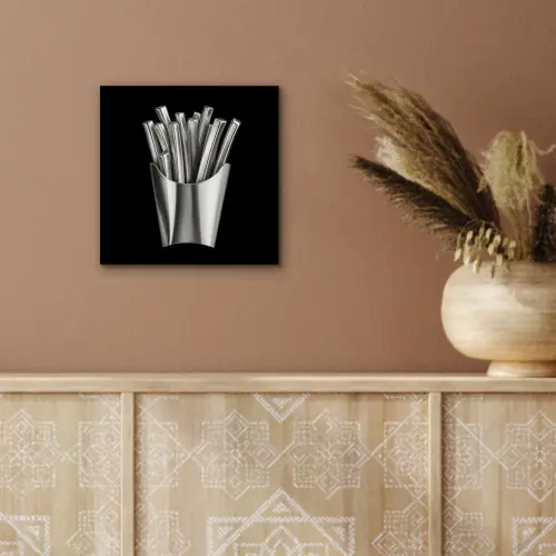 Frietjes - Futuristisch - Zilver aluminium wit klein -sfeer4