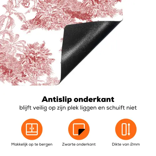 Tijger - Jungle - Natuur - Rood Inductie beschermer vinyl 3mm klein 276 -zzzzzzz-td-onderkant