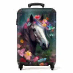 Koffer - Paard - Natuur - Bloemen - Bos - Dieren Koffer - NBS - Handbagage middel -productfoto_recht