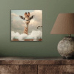 Giraffe - Wilde dieren - Bad -  Schuim aluminium wit klein -sfeer2