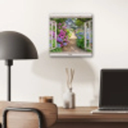 Hortensia - Doorkijk - Bloemen - Zomer - Paars - Pad aluminium wit klein -sfeer5