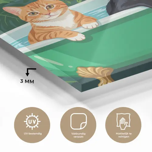 Badkamer - Kattenparade - Kleurrijk plexiglas 5mm klein -sfeer2