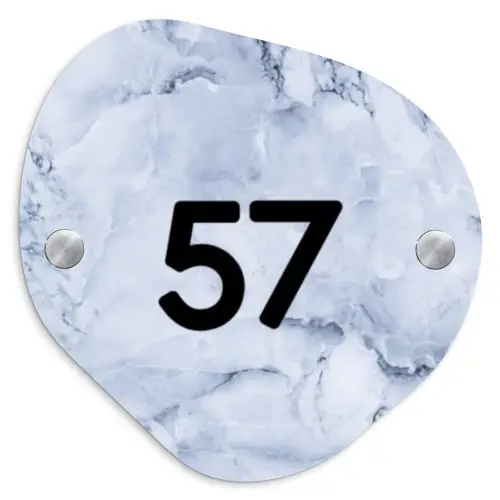 Blauw marmer - Traditioneel Naambord Organisch middel -3d