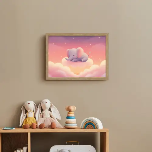 Dier - Roze - Wolken Light Box met batterij (Wandlamp kind) middel -sfeer2_kind