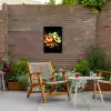 Tomaat - Avocado - Peper - Graffiti - Verf - Modern Tuinposter op houten frame 2 cm dik klein -sfeer3